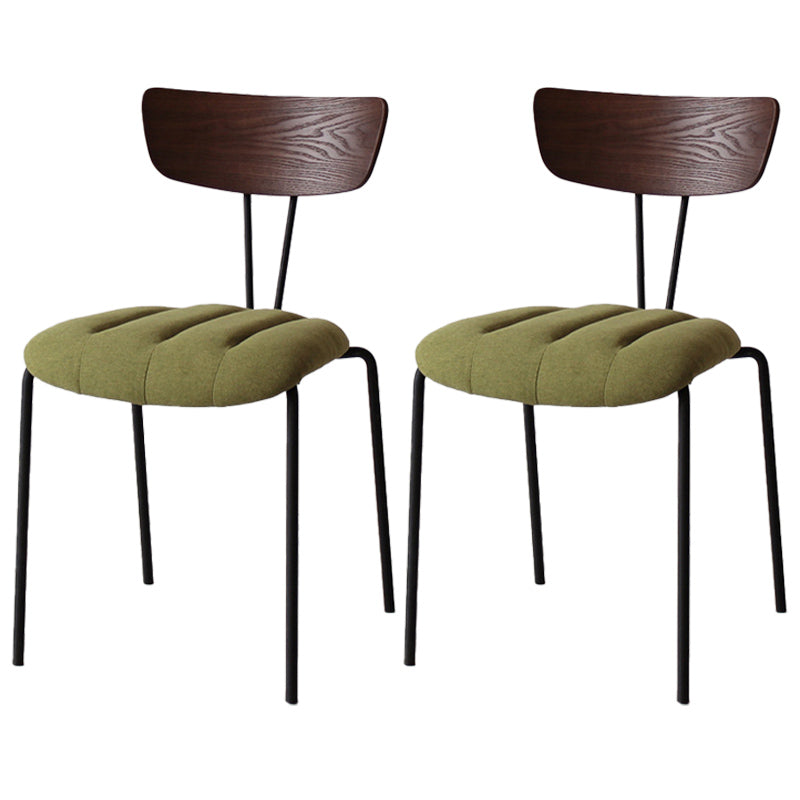 Industrial Style Metal Matte Finish Side Chair Open Back Dining Side Chair for Dining Room Walnut Turquoise 2 Piece Set Clearhalo ' kitchen&dining_furn' 'Dining Chairs' 'Dining Tables & Seating' 'dining_chair' 'furn' 'furn_dining_chair' 'Furniture' 'furniture_dining_chair' 'Kitchen & Dining Furniture' 'kitchen' 3662801