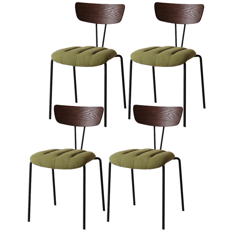 Industrial Style Metal Matte Finish Side Chair Open Back Dining Side Chair for Dining Room Walnut Turquoise 4 Piece Set Clearhalo ' kitchen&dining_furn' 'Dining Chairs' 'Dining Tables & Seating' 'dining_chair' 'furn' 'furn_dining_chair' 'Furniture' 'furniture_dining_chair' 'Kitchen & Dining Furniture' 'kitchen' 3662802