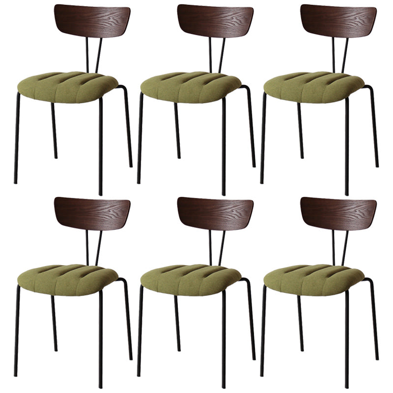 Industrial Style Metal Matte Finish Side Chair Open Back Dining Side Chair for Dining Room Walnut Turquoise 6 Piece Set Clearhalo ' kitchen&dining_furn' 'Dining Chairs' 'Dining Tables & Seating' 'dining_chair' 'furn' 'furn_dining_chair' 'Furniture' 'furniture_dining_chair' 'Kitchen & Dining Furniture' 'kitchen' 3662803