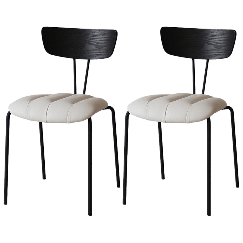 Industrial Style Metal Matte Finish Side Chair Open Back Dining Side Chair for Dining Room Black White 2 Piece Set Clearhalo ' kitchen&dining_furn' 'Dining Chairs' 'Dining Tables & Seating' 'dining_chair' 'furn' 'furn_dining_chair' 'Furniture' 'furniture_dining_chair' 'Kitchen & Dining Furniture' 'kitchen' 3662804