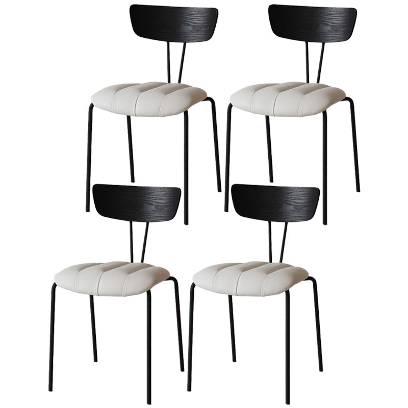 Industrial Style Metal Matte Finish Side Chair Open Back Dining Side Chair for Dining Room Black White 4 Piece Set Clearhalo ' kitchen&dining_furn' 'Dining Chairs' 'Dining Tables & Seating' 'dining_chair' 'furn' 'furn_dining_chair' 'Furniture' 'furniture_dining_chair' 'Kitchen & Dining Furniture' 'kitchen' 3662805
