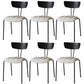 Industrial Style Metal Matte Finish Side Chair Open Back Dining Side Chair for Dining Room Black White 6 Piece Set Clearhalo ' kitchen&dining_furn' 'Dining Chairs' 'Dining Tables & Seating' 'dining_chair' 'furn' 'furn_dining_chair' 'Furniture' 'furniture_dining_chair' 'Kitchen & Dining Furniture' 'kitchen' 3662806