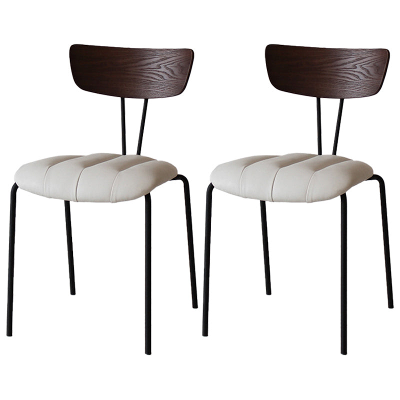 Industrial Style Metal Matte Finish Side Chair Open Back Dining Side Chair for Dining Room Walnut White 2 Piece Set Clearhalo ' kitchen&dining_furn' 'Dining Chairs' 'Dining Tables & Seating' 'dining_chair' 'furn' 'furn_dining_chair' 'Furniture' 'furniture_dining_chair' 'Kitchen & Dining Furniture' 'kitchen' 3662807