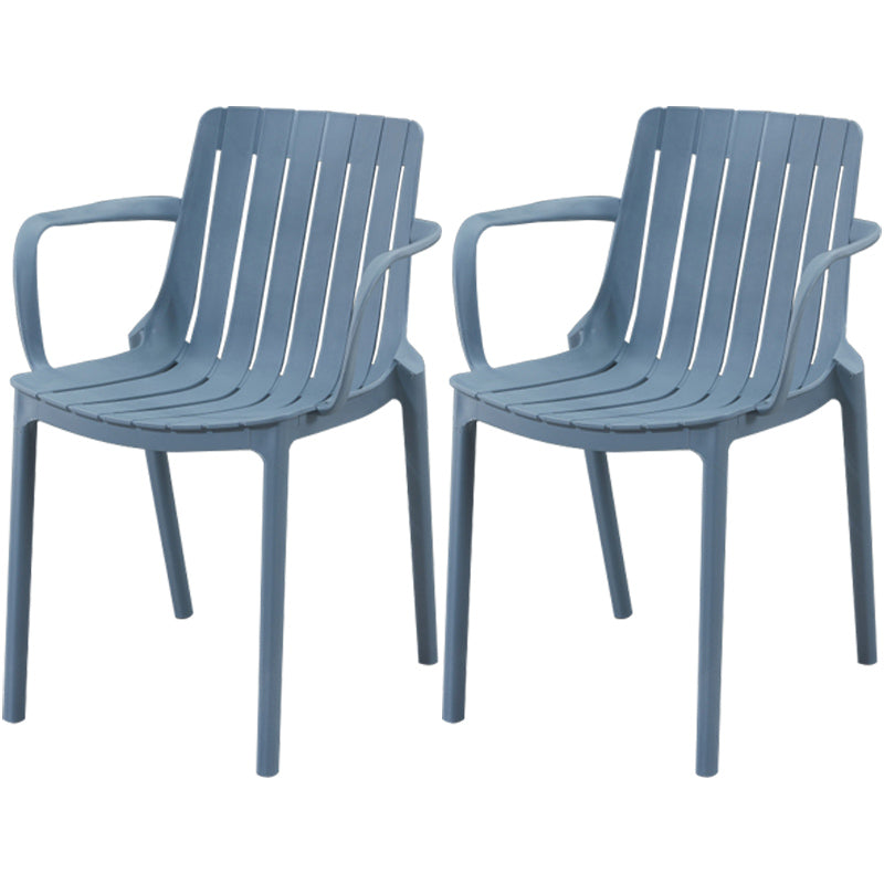 Scandinavian Kitchen Arm Chair Indoor Slat Back Plastic Dining Room Chair Grey 2 Piece Set Clearhalo ' kitchen&dining_furn' 'Dining Chairs' 'Dining Tables & Seating' 'dining_chair' 'furn' 'furn_dining_chair' 'Furniture' 'furniture_dining_chair' 'Kitchen & Dining Furniture' 'kitchen' 3662811