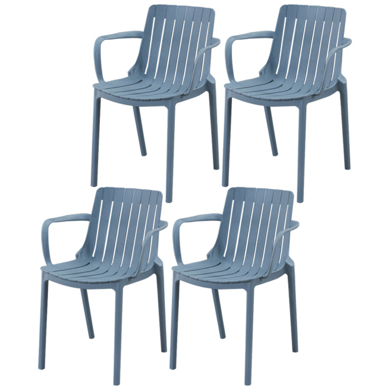 Scandinavian Kitchen Arm Chair Indoor Slat Back Plastic Dining Room Chair Grey 4 Piece Set Clearhalo ' kitchen&dining_furn' 'Dining Chairs' 'Dining Tables & Seating' 'dining_chair' 'furn' 'furn_dining_chair' 'Furniture' 'furniture_dining_chair' 'Kitchen & Dining Furniture' 'kitchen' 3662813