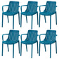 Scandinavian Kitchen Arm Chair Indoor Slat Back Plastic Dining Room Chair Blue 6 Piece Set Clearhalo ' kitchen&dining_furn' 'Dining Chairs' 'Dining Tables & Seating' 'dining_chair' 'furn' 'furn_dining_chair' 'Furniture' 'furniture_dining_chair' 'Kitchen & Dining Furniture' 'kitchen' 3662820