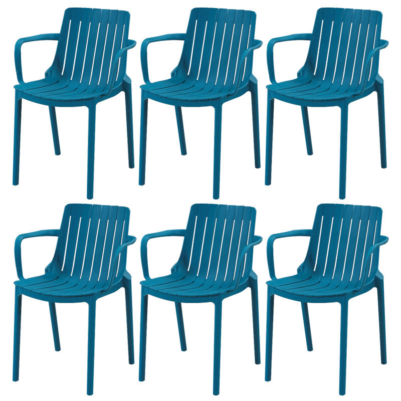 Scandinavian Kitchen Arm Chair Indoor Slat Back Plastic Dining Room Chair Blue 6 Piece Set Clearhalo ' kitchen&dining_furn' 'Dining Chairs' 'Dining Tables & Seating' 'dining_chair' 'furn' 'furn_dining_chair' 'Furniture' 'furniture_dining_chair' 'Kitchen & Dining Furniture' 'kitchen' 3662820