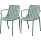 Scandinavian Kitchen Arm Chair Indoor Slat Back Plastic Dining Room Chair Green 2 Piece Set Clearhalo ' kitchen&dining_furn' 'Dining Chairs' 'Dining Tables & Seating' 'dining_chair' 'furn' 'furn_dining_chair' 'Furniture' 'furniture_dining_chair' 'Kitchen & Dining Furniture' 'kitchen' 3662822