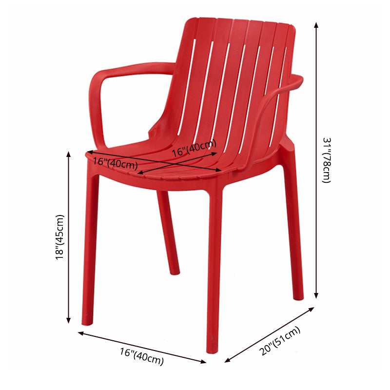 Scandinavian Kitchen Arm Chair Indoor Slat Back Plastic Dining Room Chair Clearhalo ' kitchen&dining_furn' 'Dining Chairs' 'Dining Tables & Seating' 'dining_chair' 'furn' 'furn_dining_chair' 'Furniture' 'furniture_dining_chair' 'Kitchen & Dining Furniture' 'kitchen' 3662823