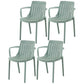 Scandinavian Kitchen Arm Chair Indoor Slat Back Plastic Dining Room Chair Green 4 Piece Set Clearhalo ' kitchen&dining_furn' 'Dining Chairs' 'Dining Tables & Seating' 'dining_chair' 'furn' 'furn_dining_chair' 'Furniture' 'furniture_dining_chair' 'Kitchen & Dining Furniture' 'kitchen' 3662824