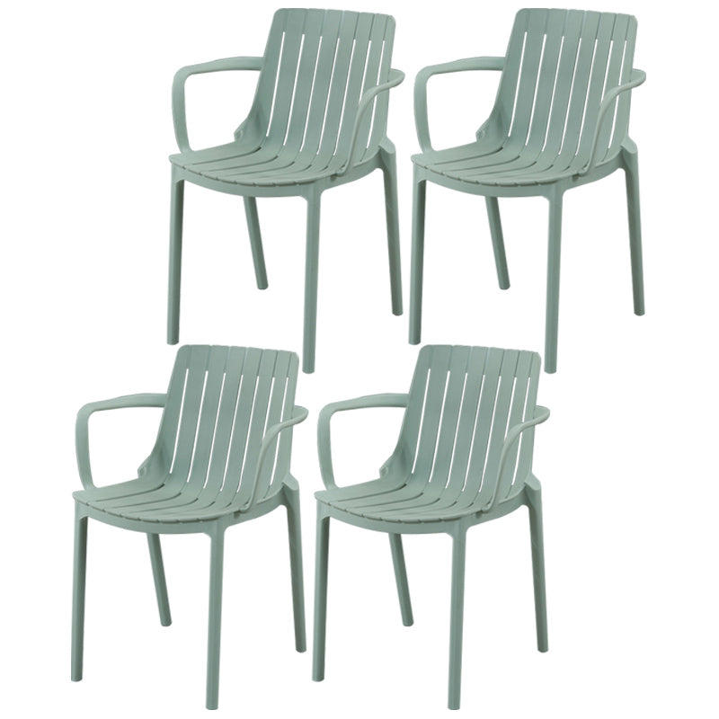 Scandinavian Kitchen Arm Chair Indoor Slat Back Plastic Dining Room Chair Green 4 Piece Set Clearhalo ' kitchen&dining_furn' 'Dining Chairs' 'Dining Tables & Seating' 'dining_chair' 'furn' 'furn_dining_chair' 'Furniture' 'furniture_dining_chair' 'Kitchen & Dining Furniture' 'kitchen' 3662824