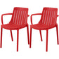 Scandinavian Kitchen Arm Chair Indoor Slat Back Plastic Dining Room Chair Red 2 Piece Set Clearhalo ' kitchen&dining_furn' 'Dining Chairs' 'Dining Tables & Seating' 'dining_chair' 'furn' 'furn_dining_chair' 'Furniture' 'furniture_dining_chair' 'Kitchen & Dining Furniture' 'kitchen' 3662828