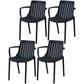 Scandinavian Kitchen Arm Chair Indoor Slat Back Plastic Dining Room Chair Black 4 Piece Set Clearhalo ' kitchen&dining_furn' 'Dining Chairs' 'Dining Tables & Seating' 'dining_chair' 'furn' 'furn_dining_chair' 'Furniture' 'furniture_dining_chair' 'Kitchen & Dining Furniture' 'kitchen' 3662832