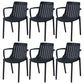 Scandinavian Kitchen Arm Chair Indoor Slat Back Plastic Dining Room Chair Black 6 Piece Set Clearhalo ' kitchen&dining_furn' 'Dining Chairs' 'Dining Tables & Seating' 'dining_chair' 'furn' 'furn_dining_chair' 'Furniture' 'furniture_dining_chair' 'Kitchen & Dining Furniture' 'kitchen' 3662833