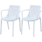 Scandinavian Kitchen Arm Chair Indoor Slat Back Plastic Dining Room Chair White 2 Piece Set Clearhalo ' kitchen&dining_furn' 'Dining Chairs' 'Dining Tables & Seating' 'dining_chair' 'furn' 'furn_dining_chair' 'Furniture' 'furniture_dining_chair' 'Kitchen & Dining Furniture' 'kitchen' 3662837