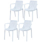 Scandinavian Kitchen Arm Chair Indoor Slat Back Plastic Dining Room Chair White 4 Piece Set Clearhalo ' kitchen&dining_furn' 'Dining Chairs' 'Dining Tables & Seating' 'dining_chair' 'furn' 'furn_dining_chair' 'Furniture' 'furniture_dining_chair' 'Kitchen & Dining Furniture' 'kitchen' 3662838