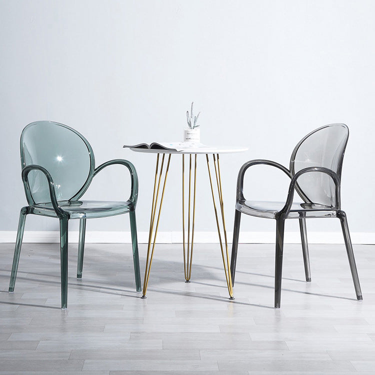 Modern Transparent Plastic Solid Back Side Chair 34"H Dining Chair for Restaurant Clearhalo ' kitchen&dining_furn' 'Dining Chairs' 'Dining Tables & Seating' 'dining_chair' 'furn' 'furn_dining_chair' 'Furniture' 'furniture_dining_chair' 'Kitchen & Dining Furniture' 'kitchen' 3662840