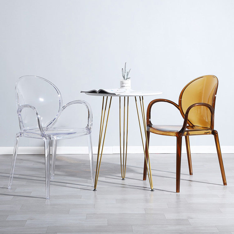 Modern Transparent Plastic Solid Back Side Chair 34"H Dining Chair for Restaurant Clearhalo ' kitchen&dining_furn' 'Dining Chairs' 'Dining Tables & Seating' 'dining_chair' 'furn' 'furn_dining_chair' 'Furniture' 'furniture_dining_chair' 'Kitchen & Dining Furniture' 'kitchen' 3662843