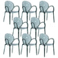 Modern Transparent Plastic Solid Back Side Chair 34"H Dining Chair for Restaurant Green 8 Piece Set Clearhalo ' kitchen&dining_furn' 'Dining Chairs' 'Dining Tables & Seating' 'dining_chair' 'furn' 'furn_dining_chair' 'Furniture' 'furniture_dining_chair' 'Kitchen & Dining Furniture' 'kitchen' 3662846
