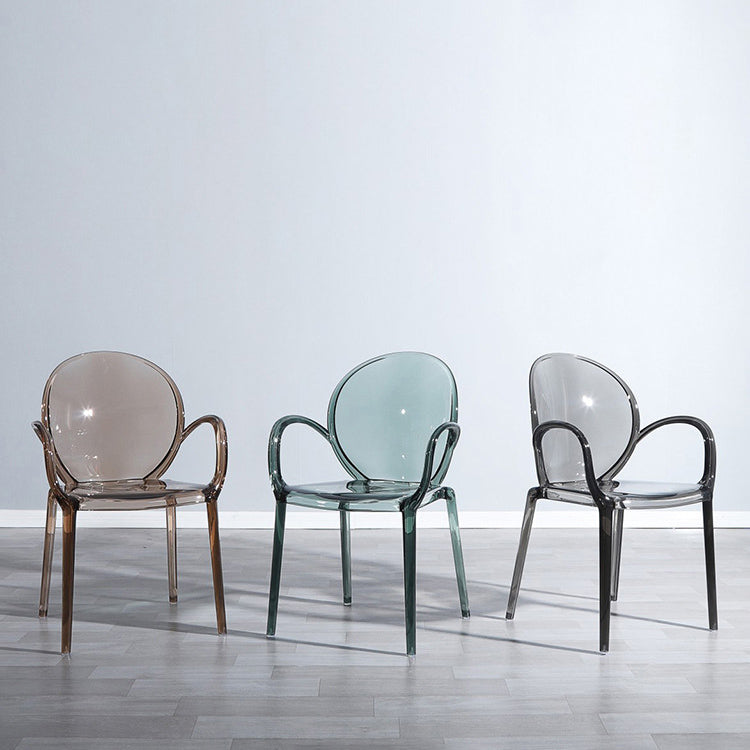 Modern Transparent Plastic Solid Back Side Chair 34"H Dining Chair for Restaurant Clearhalo ' kitchen&dining_furn' 'Dining Chairs' 'Dining Tables & Seating' 'dining_chair' 'furn' 'furn_dining_chair' 'Furniture' 'furniture_dining_chair' 'Kitchen & Dining Furniture' 'kitchen' 3662847