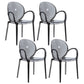 Modern Transparent Plastic Solid Back Side Chair 34"H Dining Chair for Restaurant Smoke Gray 4 Piece Set Clearhalo ' kitchen&dining_furn' 'Dining Chairs' 'Dining Tables & Seating' 'dining_chair' 'furn' 'furn_dining_chair' 'Furniture' 'furniture_dining_chair' 'Kitchen & Dining Furniture' 'kitchen' 3662848