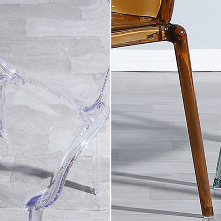 Modern Transparent Plastic Solid Back Side Chair 34"H Dining Chair for Restaurant Clearhalo ' kitchen&dining_furn' 'Dining Chairs' 'Dining Tables & Seating' 'dining_chair' 'furn' 'furn_dining_chair' 'Furniture' 'furniture_dining_chair' 'Kitchen & Dining Furniture' 'kitchen' 3662851