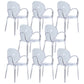 Modern Transparent Plastic Solid Back Side Chair 34"H Dining Chair for Restaurant Clear 8 Piece Set Clearhalo ' kitchen&dining_furn' 'Dining Chairs' 'Dining Tables & Seating' 'dining_chair' 'furn' 'furn_dining_chair' 'Furniture' 'furniture_dining_chair' 'Kitchen & Dining Furniture' 'kitchen' 3662854