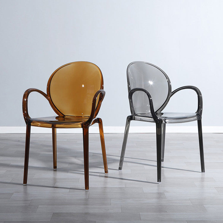 Modern Transparent Plastic Solid Back Side Chair 34"H Dining Chair for Restaurant Clearhalo ' kitchen&dining_furn' 'Dining Chairs' 'Dining Tables & Seating' 'dining_chair' 'furn' 'furn_dining_chair' 'Furniture' 'furniture_dining_chair' 'Kitchen & Dining Furniture' 'kitchen' 3662855