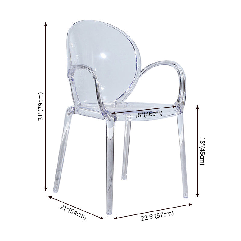 Modern Transparent Plastic Solid Back Side Chair 34"H Dining Chair for Restaurant Clearhalo ' kitchen&dining_furn' 'Dining Chairs' 'Dining Tables & Seating' 'dining_chair' 'furn' 'furn_dining_chair' 'Furniture' 'furniture_dining_chair' 'Kitchen & Dining Furniture' 'kitchen' 3662857