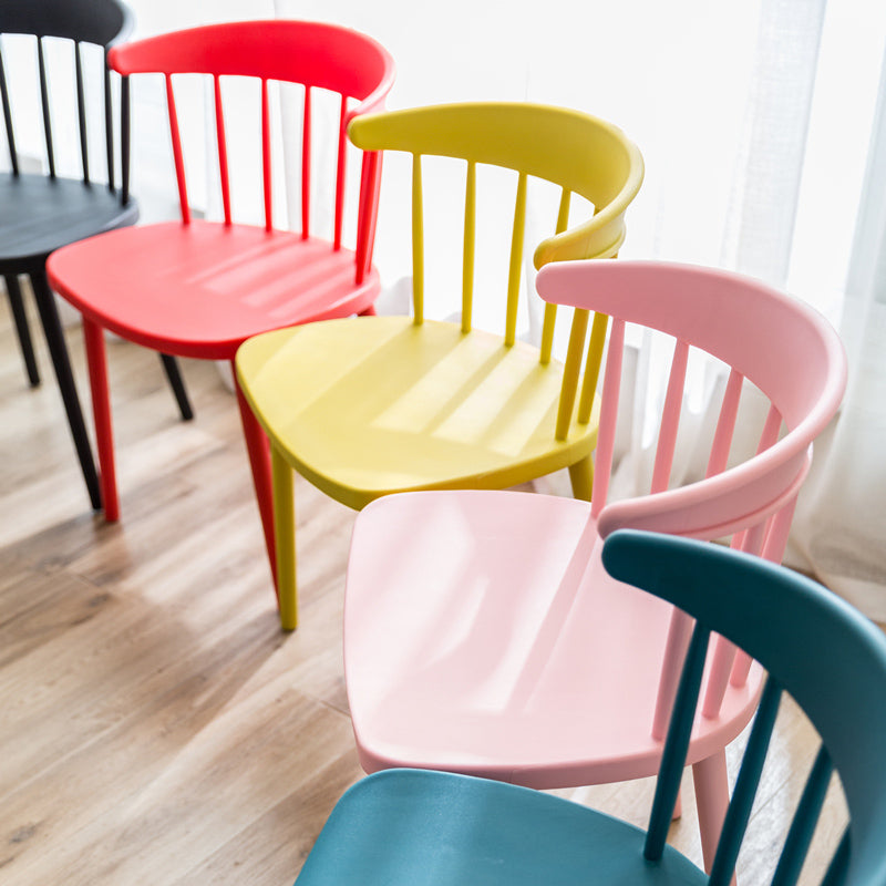 Scandinavian Style Plastic Dining Armless Chair Windsor Back Side Chair for Home Use Clearhalo ' kitchen&dining_furn' 'Dining Chairs' 'Dining Tables & Seating' 'dining_chair' 'furn' 'furn_dining_chair' 'Furniture' 'furniture_dining_chair' 'Kitchen & Dining Furniture' 'kitchen' 3662859