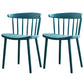 Scandinavian Style Plastic Dining Armless Chair Windsor Back Side Chair for Home Use Blue Windsor 2 Piece Set Clearhalo ' kitchen&dining_furn' 'Dining Chairs' 'Dining Tables & Seating' 'dining_chair' 'furn' 'furn_dining_chair' 'Furniture' 'furniture_dining_chair' 'Kitchen & Dining Furniture' 'kitchen' 3662862