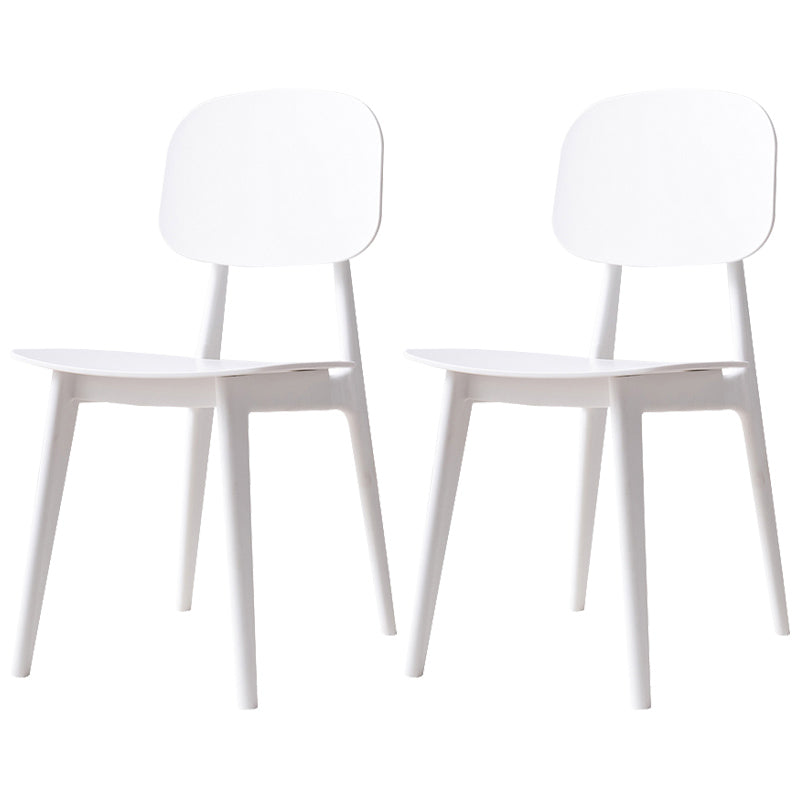 Scandinavian Style Plastic Dining Armless Chair Windsor Back Side Chair for Home Use White Open 2 Piece Set Clearhalo ' kitchen&dining_furn' 'Dining Chairs' 'Dining Tables & Seating' 'dining_chair' 'furn' 'furn_dining_chair' 'Furniture' 'furniture_dining_chair' 'Kitchen & Dining Furniture' 'kitchen' 3662867