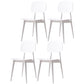 Scandinavian Style Plastic Dining Armless Chair Windsor Back Side Chair for Home Use White Open 4 Piece Set Clearhalo ' kitchen&dining_furn' 'Dining Chairs' 'Dining Tables & Seating' 'dining_chair' 'furn' 'furn_dining_chair' 'Furniture' 'furniture_dining_chair' 'Kitchen & Dining Furniture' 'kitchen' 3662869