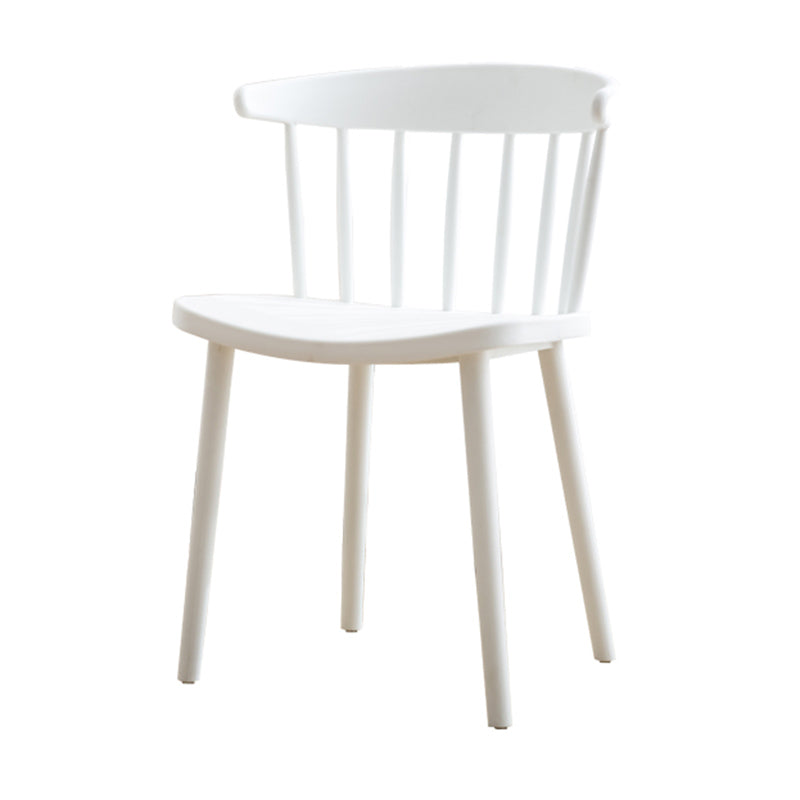 Scandinavian Style Plastic Dining Armless Chair Windsor Back Side Chair for Home Use White Windsor 1 Piece Clearhalo ' kitchen&dining_furn' 'Dining Chairs' 'Dining Tables & Seating' 'dining_chair' 'furn' 'furn_dining_chair' 'Furniture' 'furniture_dining_chair' 'Kitchen & Dining Furniture' 'kitchen' 3662871