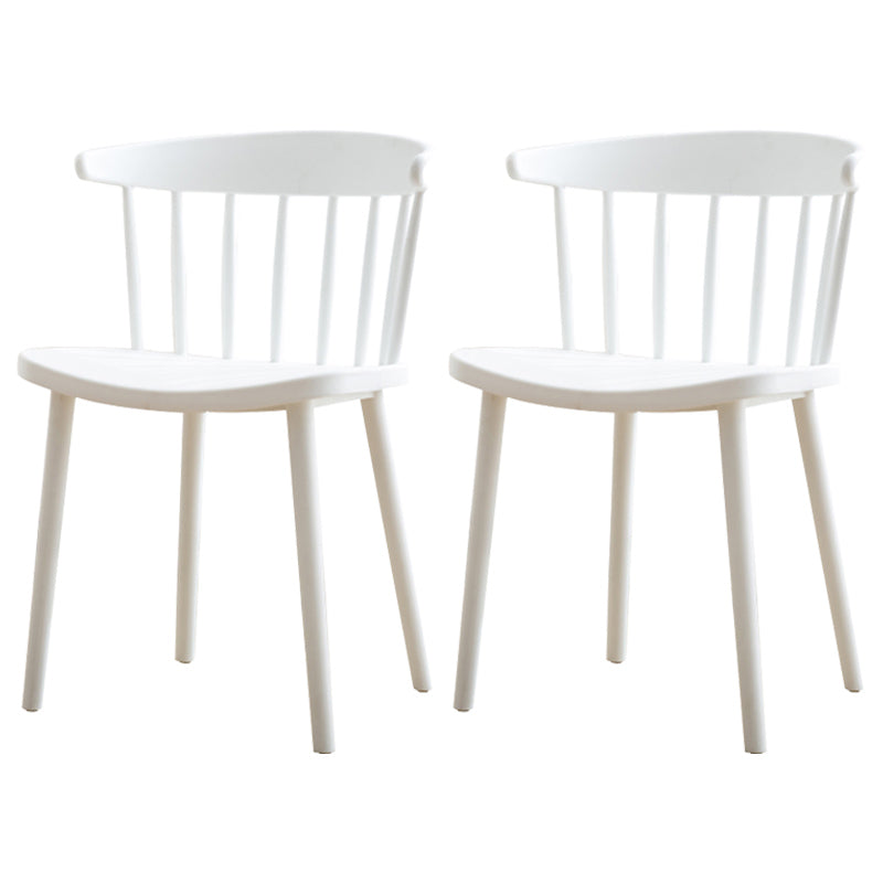 Scandinavian Style Plastic Dining Armless Chair Windsor Back Side Chair for Home Use White Windsor 2 Piece Set Clearhalo ' kitchen&dining_furn' 'Dining Chairs' 'Dining Tables & Seating' 'dining_chair' 'furn' 'furn_dining_chair' 'Furniture' 'furniture_dining_chair' 'Kitchen & Dining Furniture' 'kitchen' 3662873