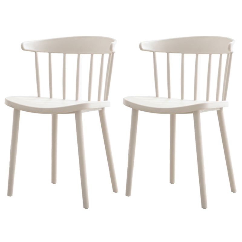 Scandinavian Style Plastic Dining Armless Chair Windsor Back Side Chair for Home Use Light Coffee Windsor 2 Piece Set Clearhalo ' kitchen&dining_furn' 'Dining Chairs' 'Dining Tables & Seating' 'dining_chair' 'furn' 'furn_dining_chair' 'Furniture' 'furniture_dining_chair' 'Kitchen & Dining Furniture' 'kitchen' 3662876