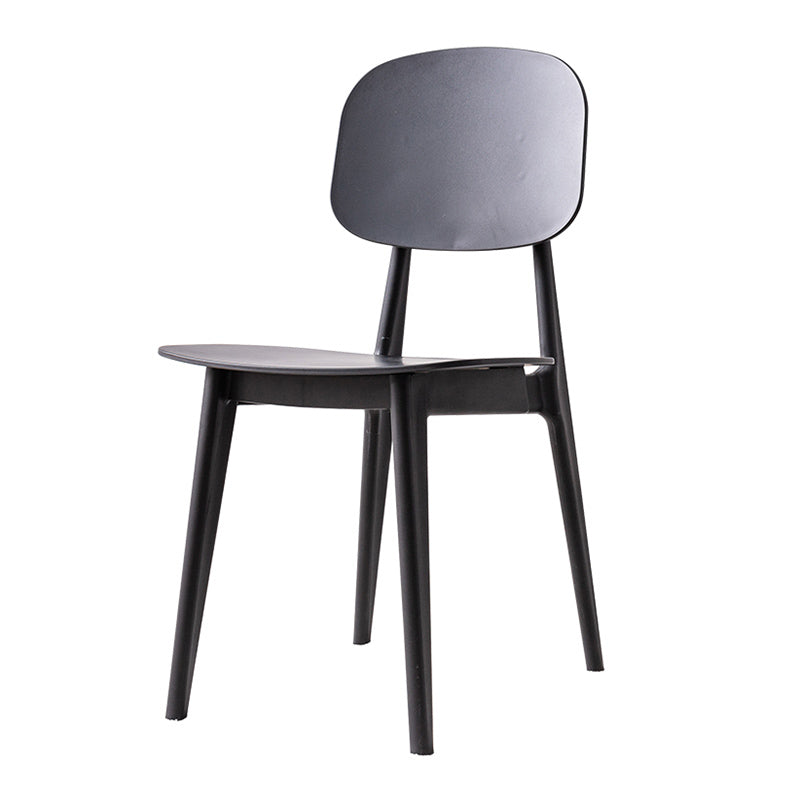 Scandinavian Style Plastic Dining Armless Chair Windsor Back Side Chair for Home Use Black Open 1 Piece Clearhalo ' kitchen&dining_furn' 'Dining Chairs' 'Dining Tables & Seating' 'dining_chair' 'furn' 'furn_dining_chair' 'Furniture' 'furniture_dining_chair' 'Kitchen & Dining Furniture' 'kitchen' 3662881