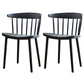 Scandinavian Style Plastic Dining Armless Chair Windsor Back Side Chair for Home Use Black Windsor 2 Piece Set Clearhalo ' kitchen&dining_furn' 'Dining Chairs' 'Dining Tables & Seating' 'dining_chair' 'furn' 'furn_dining_chair' 'Furniture' 'furniture_dining_chair' 'Kitchen & Dining Furniture' 'kitchen' 3662891