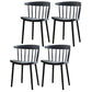 Scandinavian Style Plastic Dining Armless Chair Windsor Back Side Chair for Home Use Black Windsor 4 Piece Set Clearhalo ' kitchen&dining_furn' 'Dining Chairs' 'Dining Tables & Seating' 'dining_chair' 'furn' 'furn_dining_chair' 'Furniture' 'furniture_dining_chair' 'Kitchen & Dining Furniture' 'kitchen' 3662892
