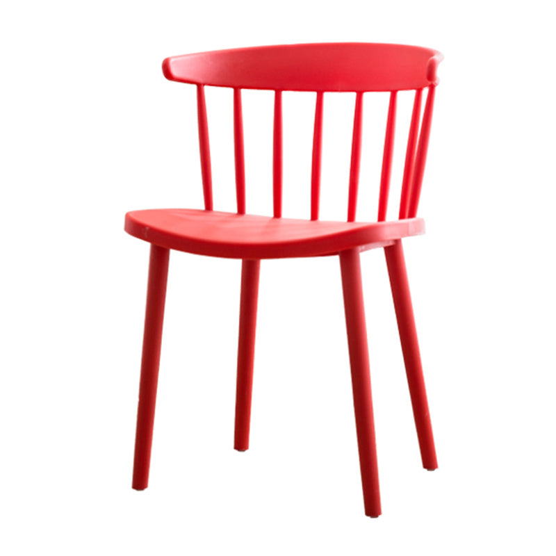 Scandinavian Style Plastic Dining Armless Chair Windsor Back Side Chair for Home Use Red Windsor 1 Piece Clearhalo ' kitchen&dining_furn' 'Dining Chairs' 'Dining Tables & Seating' 'dining_chair' 'furn' 'furn_dining_chair' 'Furniture' 'furniture_dining_chair' 'Kitchen & Dining Furniture' 'kitchen' 3662893