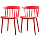 Scandinavian Style Plastic Dining Armless Chair Windsor Back Side Chair for Home Use Red Windsor 2 Piece Set Clearhalo ' kitchen&dining_furn' 'Dining Chairs' 'Dining Tables & Seating' 'dining_chair' 'furn' 'furn_dining_chair' 'Furniture' 'furniture_dining_chair' 'Kitchen & Dining Furniture' 'kitchen' 3662894