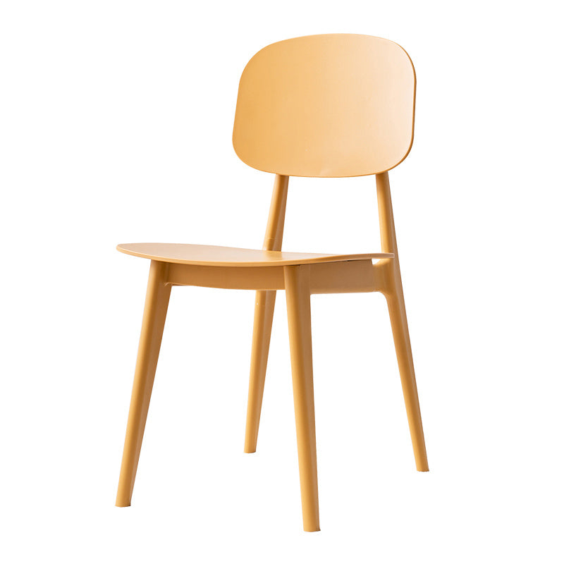 Scandinavian Style Plastic Dining Armless Chair Windsor Back Side Chair for Home Use Orange Open 1 Piece Clearhalo ' kitchen&dining_furn' 'Dining Chairs' 'Dining Tables & Seating' 'dining_chair' 'furn' 'furn_dining_chair' 'Furniture' 'furniture_dining_chair' 'Kitchen & Dining Furniture' 'kitchen' 3662896