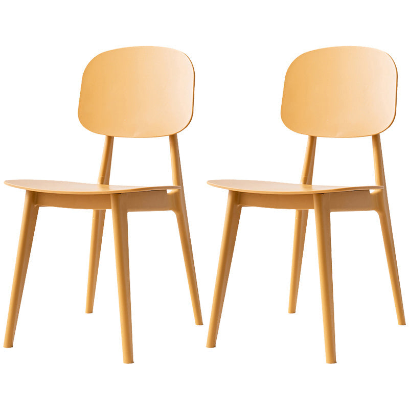Scandinavian Style Plastic Dining Armless Chair Windsor Back Side Chair for Home Use Orange Open 2 Piece Set Clearhalo ' kitchen&dining_furn' 'Dining Chairs' 'Dining Tables & Seating' 'dining_chair' 'furn' 'furn_dining_chair' 'Furniture' 'furniture_dining_chair' 'Kitchen & Dining Furniture' 'kitchen' 3662897