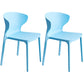 Scandinavian Style Plastic Dining Armless Chair Solid Back Side Chairs for Home Use Light Blue-White 2 Piece Set Clearhalo ' kitchen&dining_furn' 'Dining Chairs' 'Dining Tables & Seating' 'dining_chair' 'furn' 'furn_dining_chair' 'Furniture' 'furniture_dining_chair' 'Kitchen & Dining Furniture' 'kitchen' 3662900