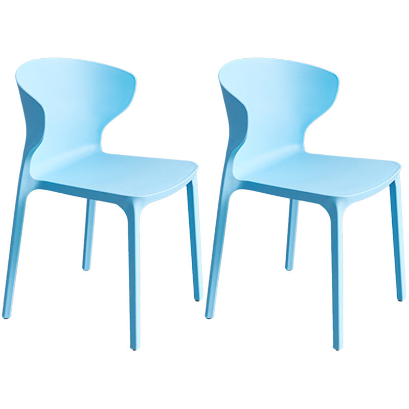 Scandinavian Style Plastic Dining Armless Chair Solid Back Side Chairs for Home Use Light Blue-White 2 Piece Set Clearhalo ' kitchen&dining_furn' 'Dining Chairs' 'Dining Tables & Seating' 'dining_chair' 'furn' 'furn_dining_chair' 'Furniture' 'furniture_dining_chair' 'Kitchen & Dining Furniture' 'kitchen' 3662900