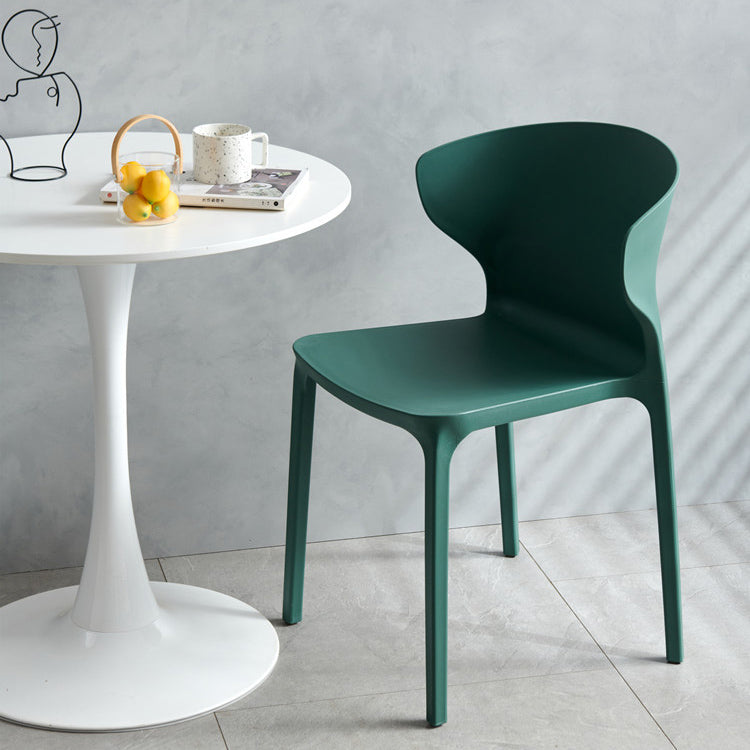 Scandinavian Style Plastic Dining Armless Chair Solid Back Side Chairs for Home Use Clearhalo ' kitchen&dining_furn' 'Dining Chairs' 'Dining Tables & Seating' 'dining_chair' 'furn' 'furn_dining_chair' 'Furniture' 'furniture_dining_chair' 'Kitchen & Dining Furniture' 'kitchen' 3662904