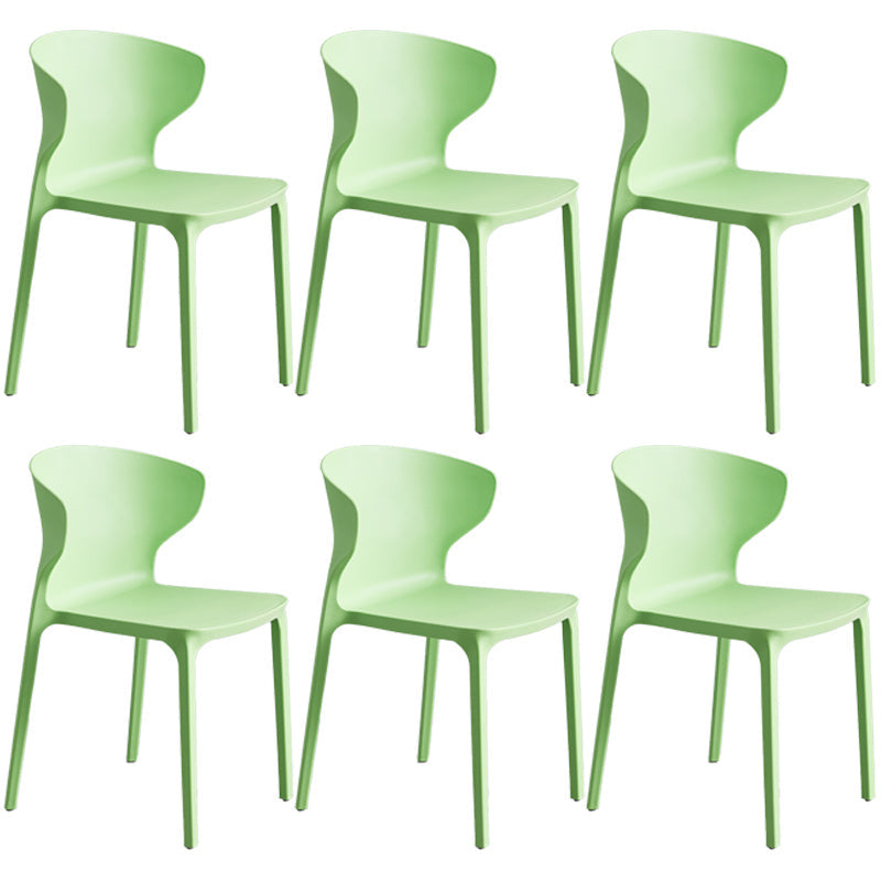 Scandinavian Style Plastic Dining Armless Chair Solid Back Side Chairs for Home Use Fruit Green 6 Piece Set Clearhalo ' kitchen&dining_furn' 'Dining Chairs' 'Dining Tables & Seating' 'dining_chair' 'furn' 'furn_dining_chair' 'Furniture' 'furniture_dining_chair' 'Kitchen & Dining Furniture' 'kitchen' 3662909