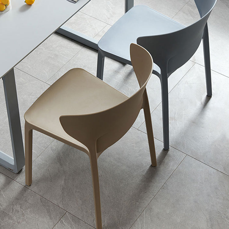 Scandinavian Style Plastic Dining Armless Chair Solid Back Side Chairs for Home Use Clearhalo ' kitchen&dining_furn' 'Dining Chairs' 'Dining Tables & Seating' 'dining_chair' 'furn' 'furn_dining_chair' 'Furniture' 'furniture_dining_chair' 'Kitchen & Dining Furniture' 'kitchen' 3662914