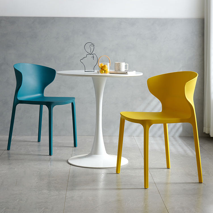 Scandinavian Style Plastic Dining Armless Chair Solid Back Side Chairs for Home Use Clearhalo ' kitchen&dining_furn' 'Dining Chairs' 'Dining Tables & Seating' 'dining_chair' 'furn' 'furn_dining_chair' 'Furniture' 'furniture_dining_chair' 'Kitchen & Dining Furniture' 'kitchen' 3662915