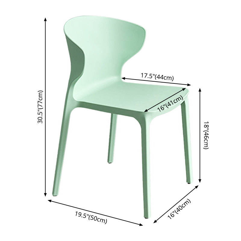 Scandinavian Style Plastic Dining Armless Chair Solid Back Side Chairs for Home Use Clearhalo ' kitchen&dining_furn' 'Dining Chairs' 'Dining Tables & Seating' 'dining_chair' 'furn' 'furn_dining_chair' 'Furniture' 'furniture_dining_chair' 'Kitchen & Dining Furniture' 'kitchen' 3662917